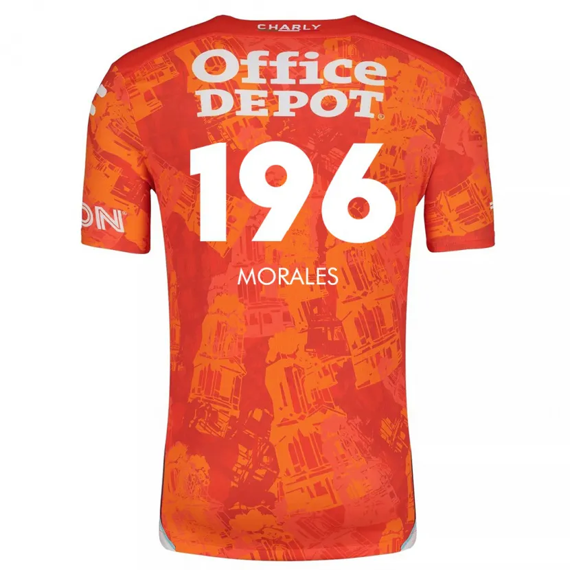 Danxen Kinderen Erik Morales #196 Oranje Wit Uitshirt Uittenue 2024/25 T-Shirt