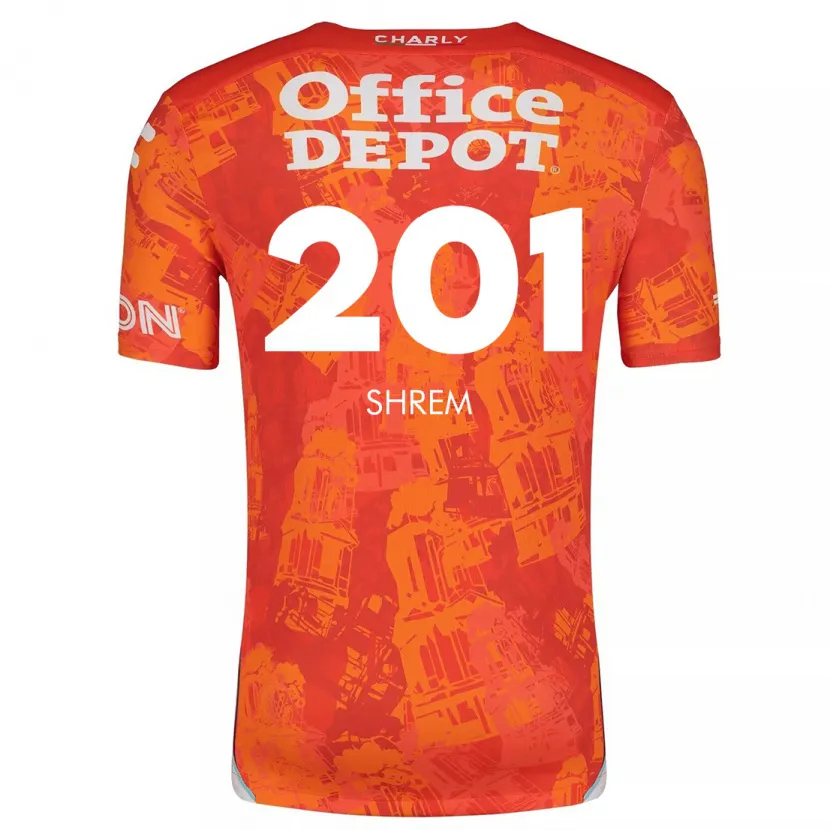 Danxen Kinderen David Shrem #201 Oranje Wit Uitshirt Uittenue 2024/25 T-Shirt