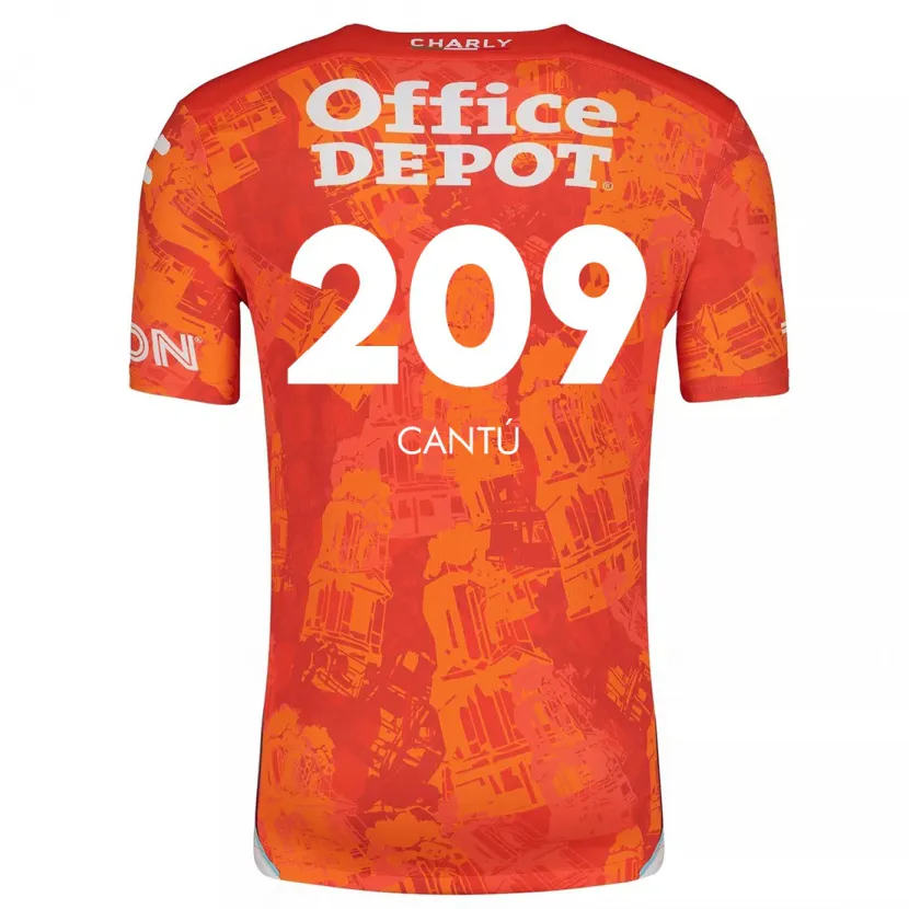 Danxen Kinderen Juan Cantú #209 Oranje Wit Uitshirt Uittenue 2024/25 T-Shirt