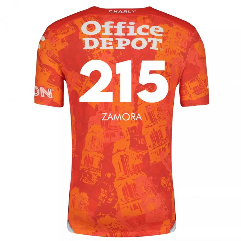Danxen Kinderen Yahir Zamora #215 Oranje Wit Uitshirt Uittenue 2024/25 T-Shirt