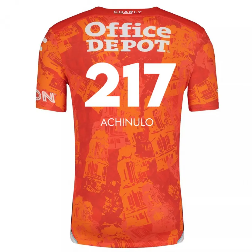 Danxen Kinderen Princewill Achinulo #217 Oranje Wit Uitshirt Uittenue 2024/25 T-Shirt