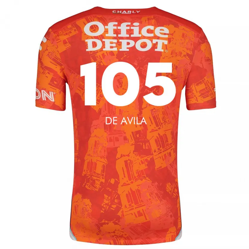 Danxen Kinderen José De Ávila #105 Oranje Wit Uitshirt Uittenue 2024/25 T-Shirt
