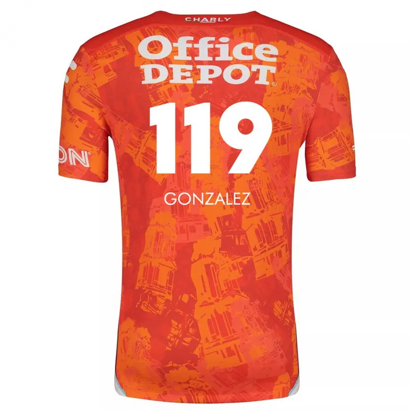 Danxen Kinderen Juan González #119 Oranje Wit Uitshirt Uittenue 2024/25 T-Shirt