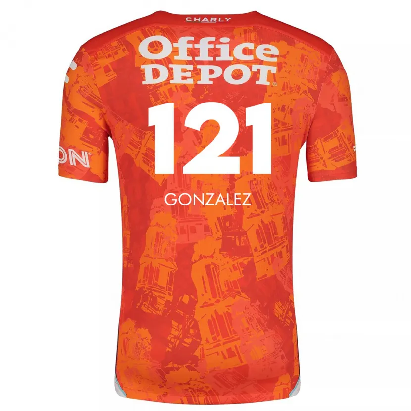 Danxen Kinderen Cristian González #121 Oranje Wit Uitshirt Uittenue 2024/25 T-Shirt