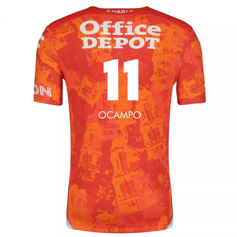Danxen Kinderen Mónica Ocampo #11 Oranje Wit Uitshirt Uittenue 2024/25 T-Shirt