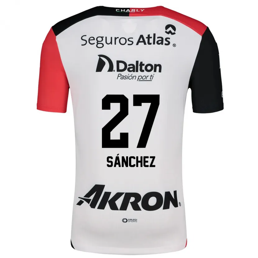 Danxen Kinderen Antonio Sánchez #27 Wit Rood Zwart Uitshirt Uittenue 2024/25 T-Shirt