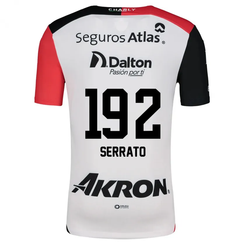 Danxen Kinderen Jesús Serrato #192 Wit Rood Zwart Uitshirt Uittenue 2024/25 T-Shirt