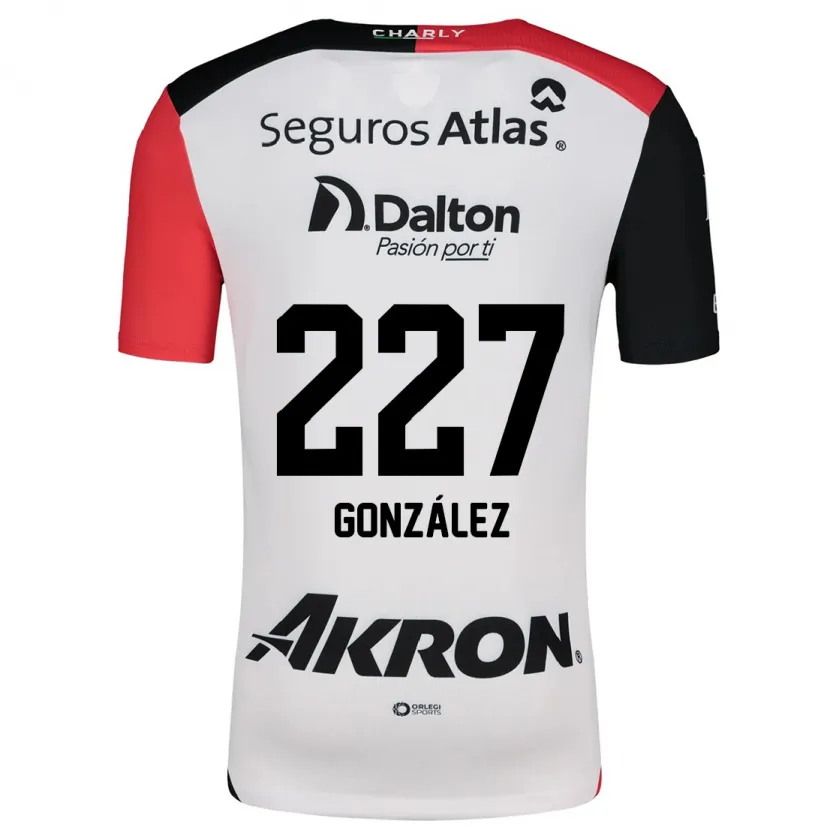 Danxen Kinderen Rodolfo González #227 Wit Rood Zwart Uitshirt Uittenue 2024/25 T-Shirt