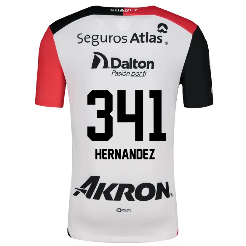 Danxen Kinderen Leonardo Hernández #341 Wit Rood Zwart Uitshirt Uittenue 2024/25 T-Shirt