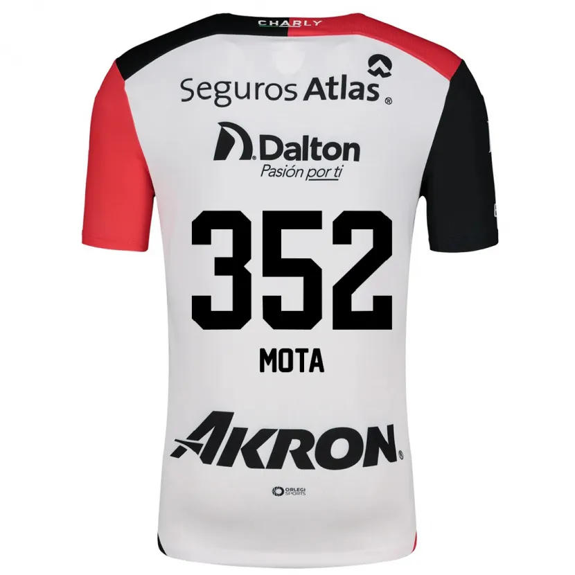Danxen Kinderen Noé Mota #352 Wit Rood Zwart Uitshirt Uittenue 2024/25 T-Shirt
