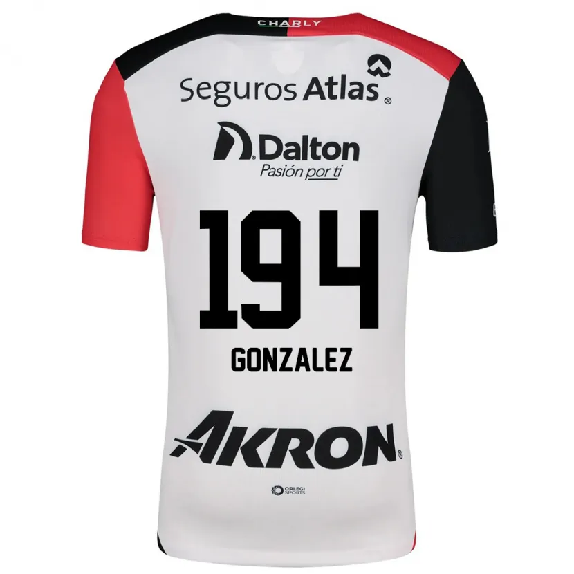 Danxen Kinderen Andrés González #194 Wit Rood Zwart Uitshirt Uittenue 2024/25 T-Shirt