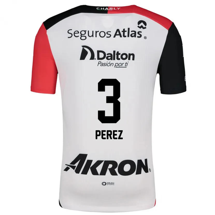 Danxen Kinderen María Fernanda Pérez #3 Wit Rood Zwart Uitshirt Uittenue 2024/25 T-Shirt