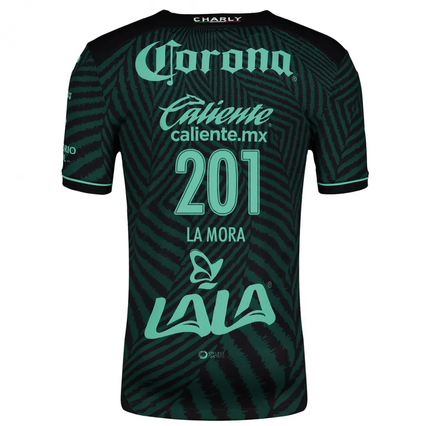 Danxen Kinderen Luis De La Mora #201 Zwart Groen Uitshirt Uittenue 2024/25 T-Shirt