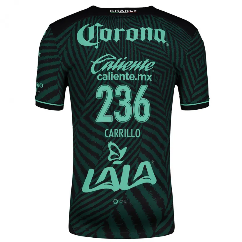 Danxen Kinderen Fernando Carrillo #236 Zwart Groen Uitshirt Uittenue 2024/25 T-Shirt