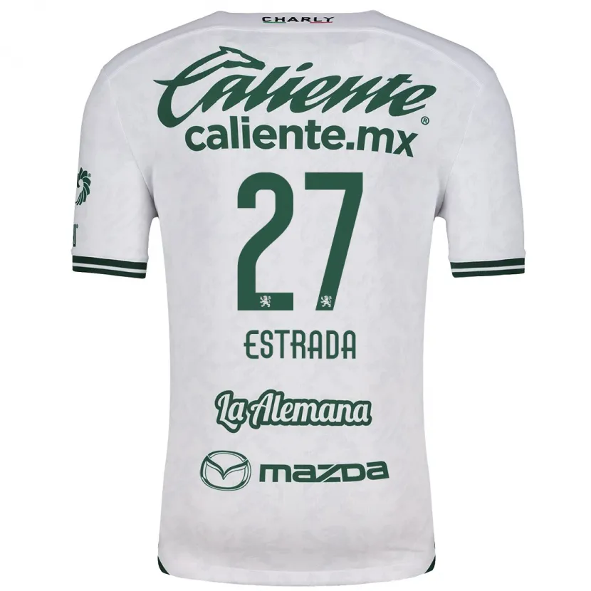 Danxen Kinderen Ángel Estrada #27 Wit Groen Uitshirt Uittenue 2024/25 T-Shirt