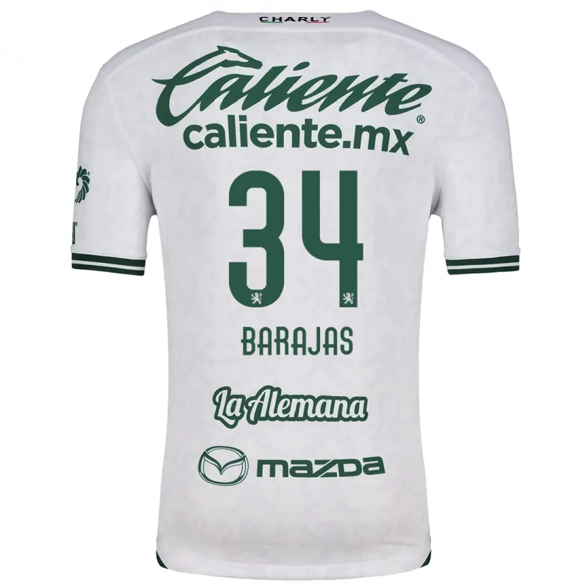 Danxen Kinderen Víctor Barajas #34 Wit Groen Uitshirt Uittenue 2024/25 T-Shirt