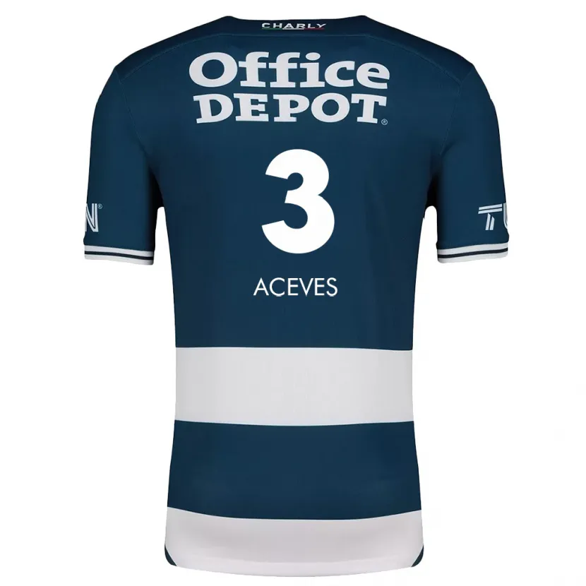 Danxen Heren Alonso Aceves #3 Blauw Wit Thuisshirt Thuistenue 2024/25 T-Shirt