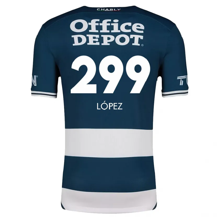 Danxen Heren Santiago López #299 Blauw Wit Thuisshirt Thuistenue 2024/25 T-Shirt