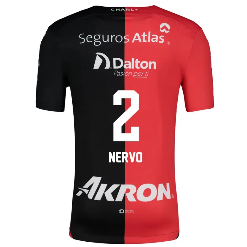 Danxen Heren Hugo Nervo #2 Rood Zwart Thuisshirt Thuistenue 2024/25 T-Shirt