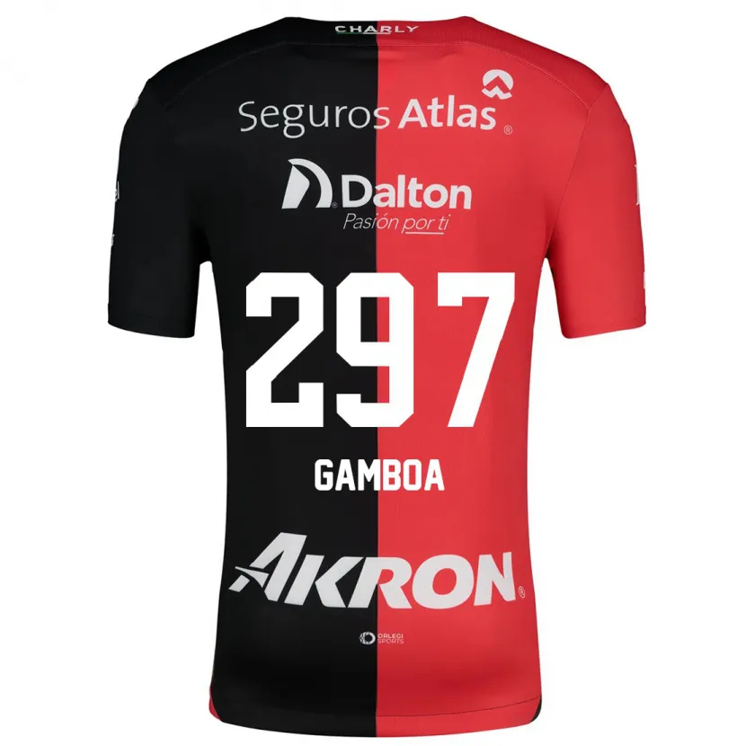 Danxen Heren Luis Gamboa #297 Rood Zwart Thuisshirt Thuistenue 2024/25 T-Shirt