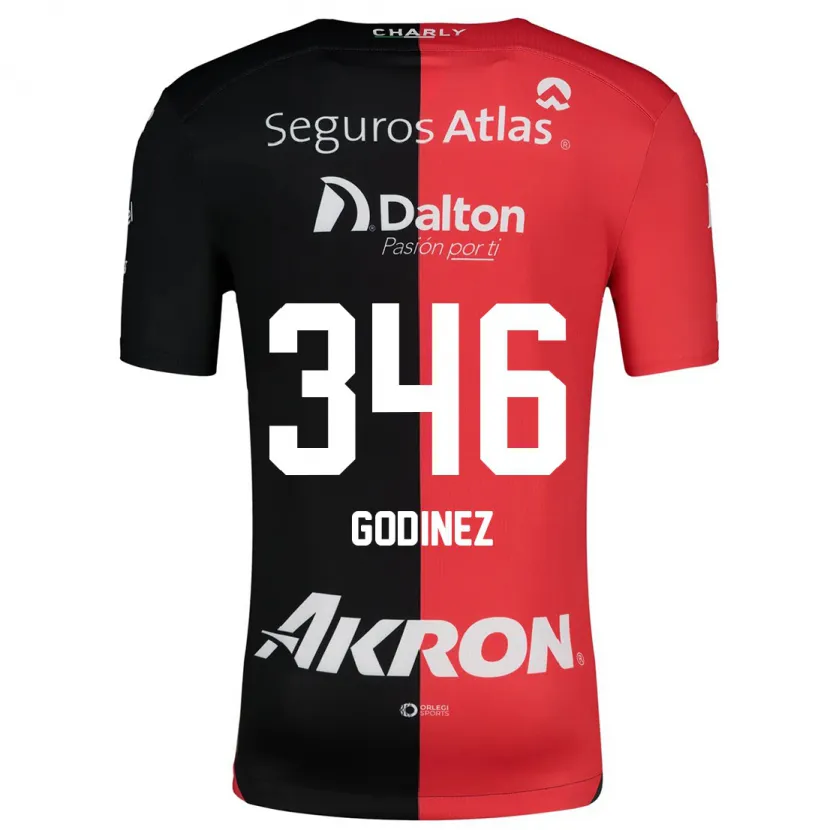 Danxen Heren Olmo Godínez #346 Rood Zwart Thuisshirt Thuistenue 2024/25 T-Shirt