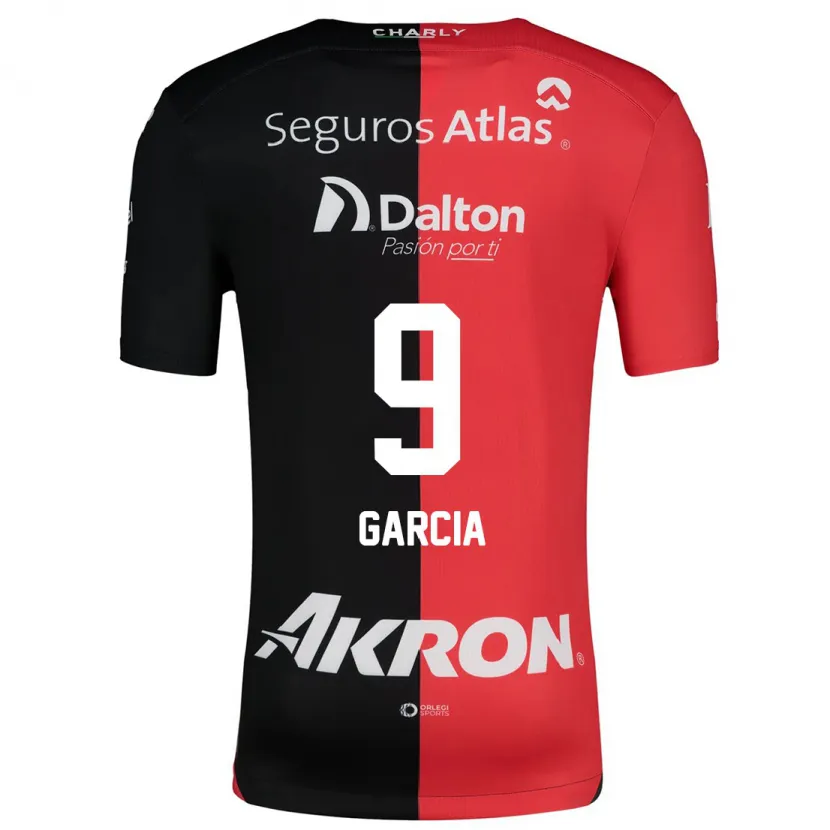 Danxen Heren Marcia García #9 Rood Zwart Thuisshirt Thuistenue 2024/25 T-Shirt