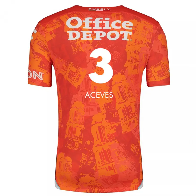 Danxen Heren Alonso Aceves #3 Oranje Wit Uitshirt Uittenue 2024/25 T-Shirt