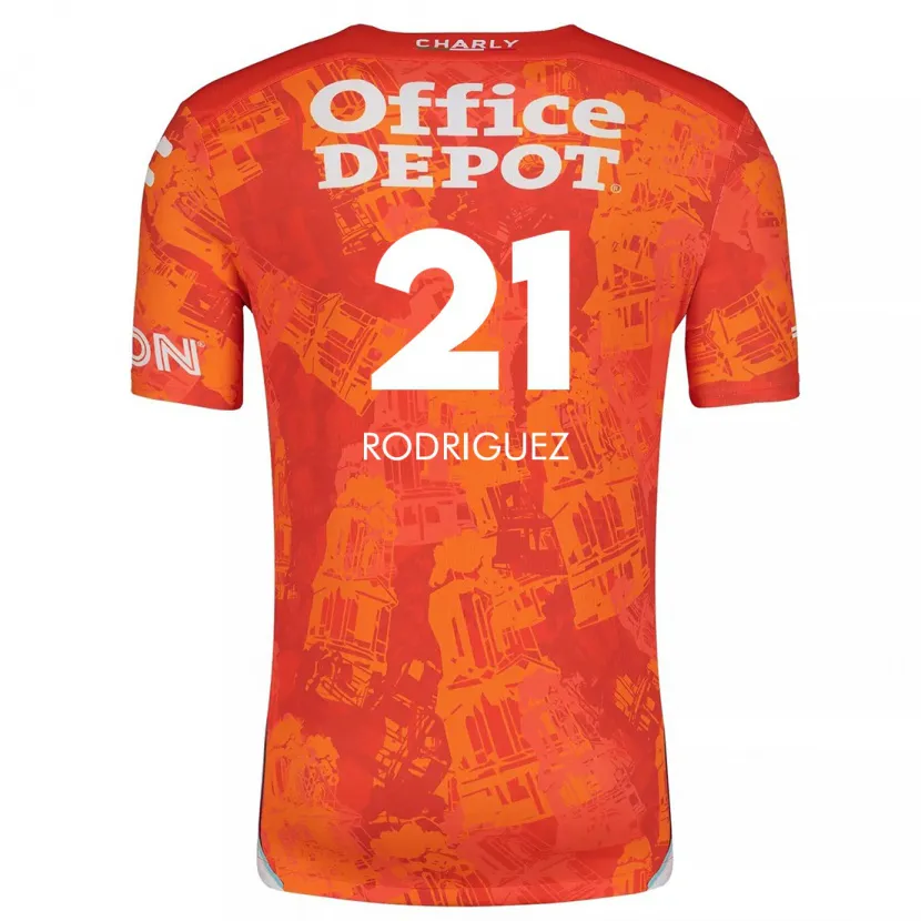 Danxen Heren Valentín Rodríguez #21 Oranje Wit Uitshirt Uittenue 2024/25 T-Shirt