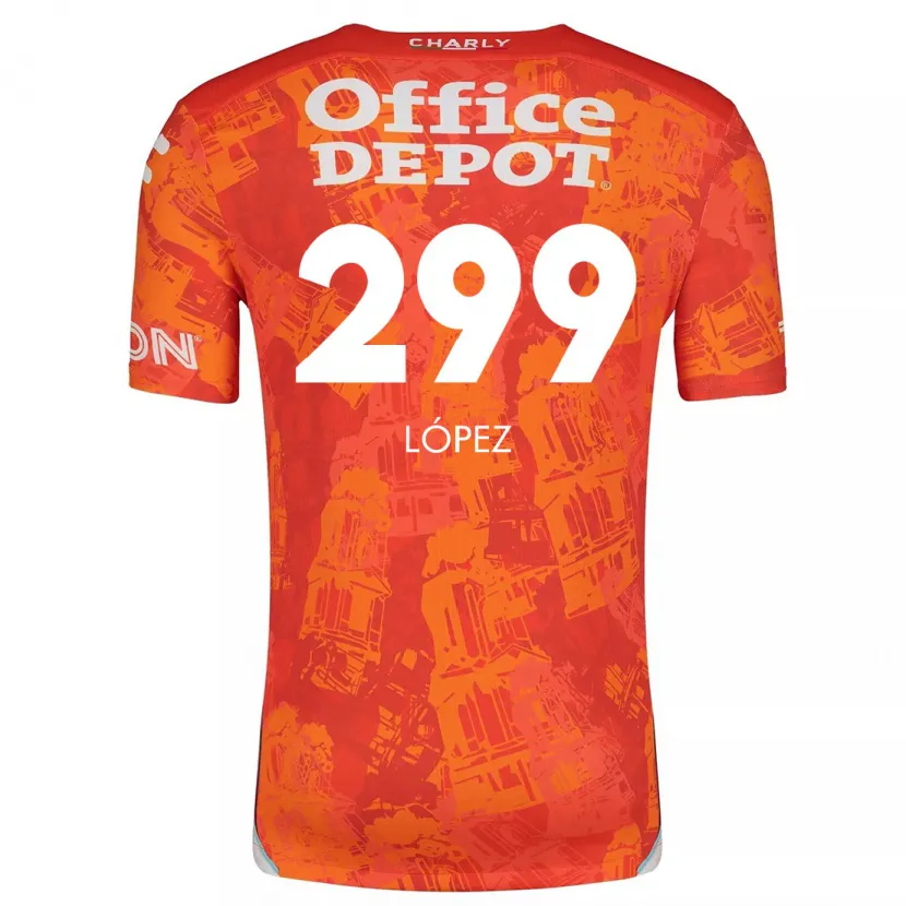 Danxen Heren Santiago López #299 Oranje Wit Uitshirt Uittenue 2024/25 T-Shirt