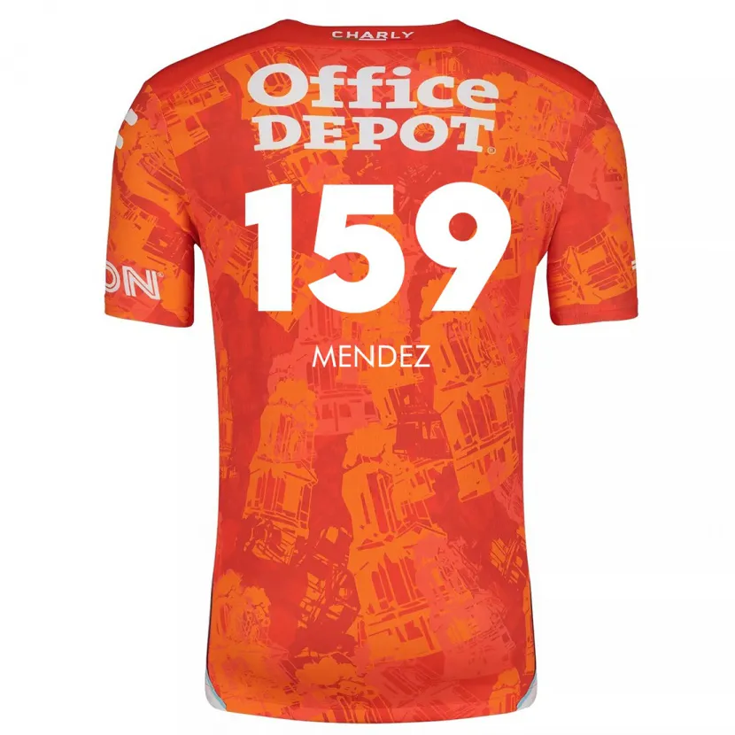 Danxen Heren Daniel Méndez #159 Oranje Wit Uitshirt Uittenue 2024/25 T-Shirt