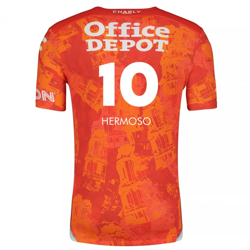 Danxen Heren Jennifer Hermoso #10 Oranje Wit Uitshirt Uittenue 2024/25 T-Shirt