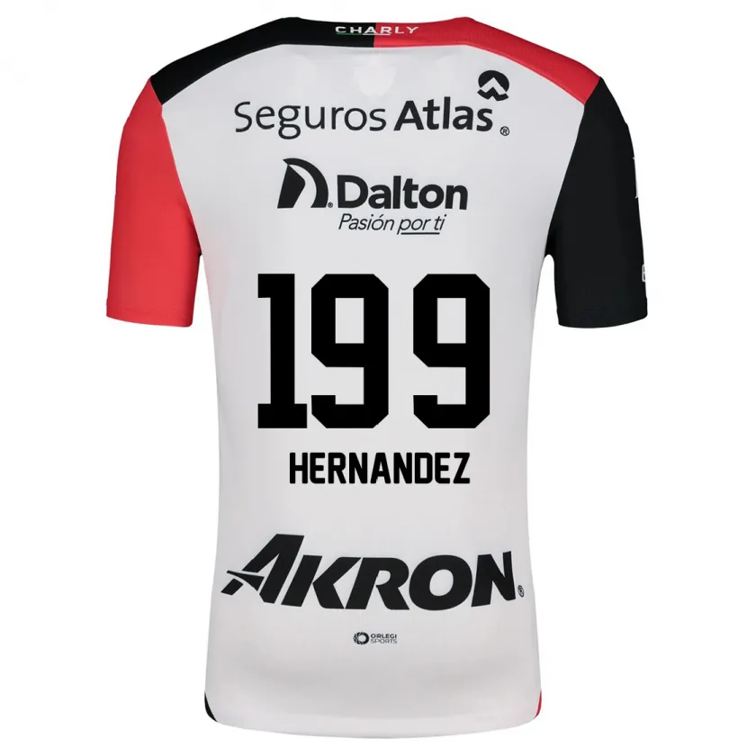 Danxen Heren Sergio Hernández #199 Wit Rood Zwart Uitshirt Uittenue 2024/25 T-Shirt
