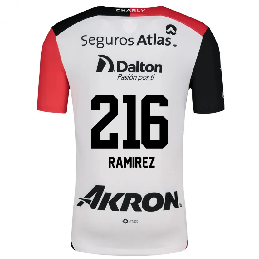 Danxen Heren Paulo Ramírez #216 Wit Rood Zwart Uitshirt Uittenue 2024/25 T-Shirt