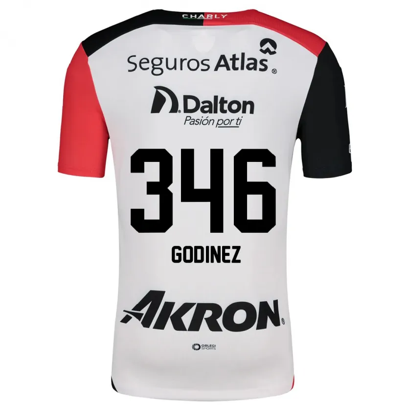 Danxen Heren Olmo Godínez #346 Wit Rood Zwart Uitshirt Uittenue 2024/25 T-Shirt