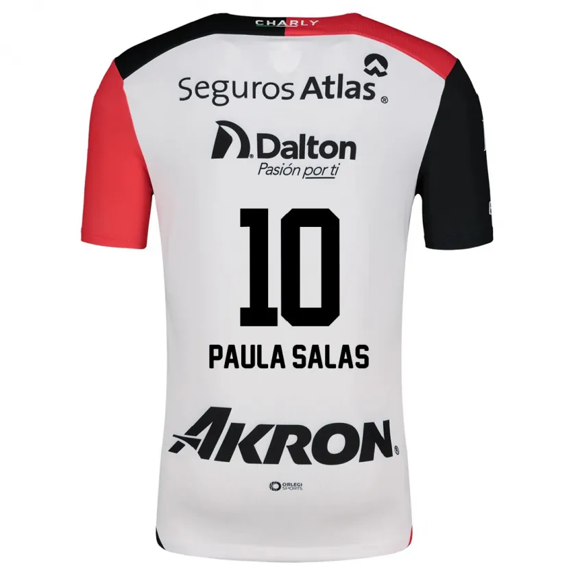 Danxen Heren María Paula Salas #10 Wit Rood Zwart Uitshirt Uittenue 2024/25 T-Shirt