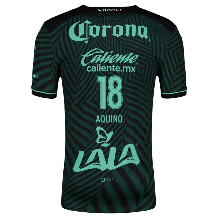 Danxen Heren Pedro Aquino #18 Zwart Groen Uitshirt Uittenue 2024/25 T-Shirt
