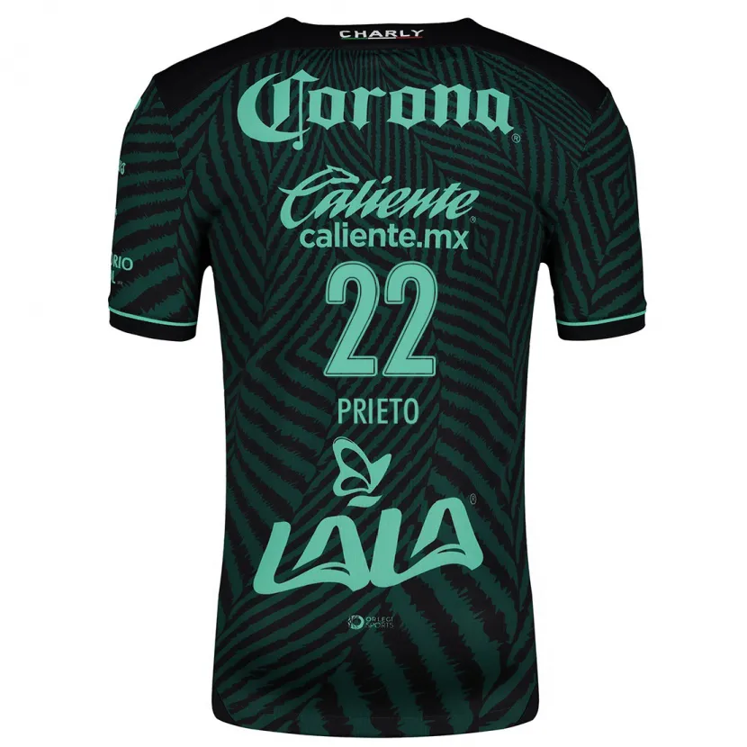 Danxen Heren Ronaldo Prieto #22 Zwart Groen Uitshirt Uittenue 2024/25 T-Shirt