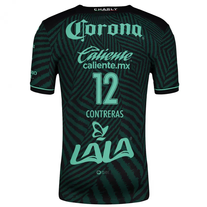Danxen Heren Karol Contreras #12 Zwart Groen Uitshirt Uittenue 2024/25 T-Shirt