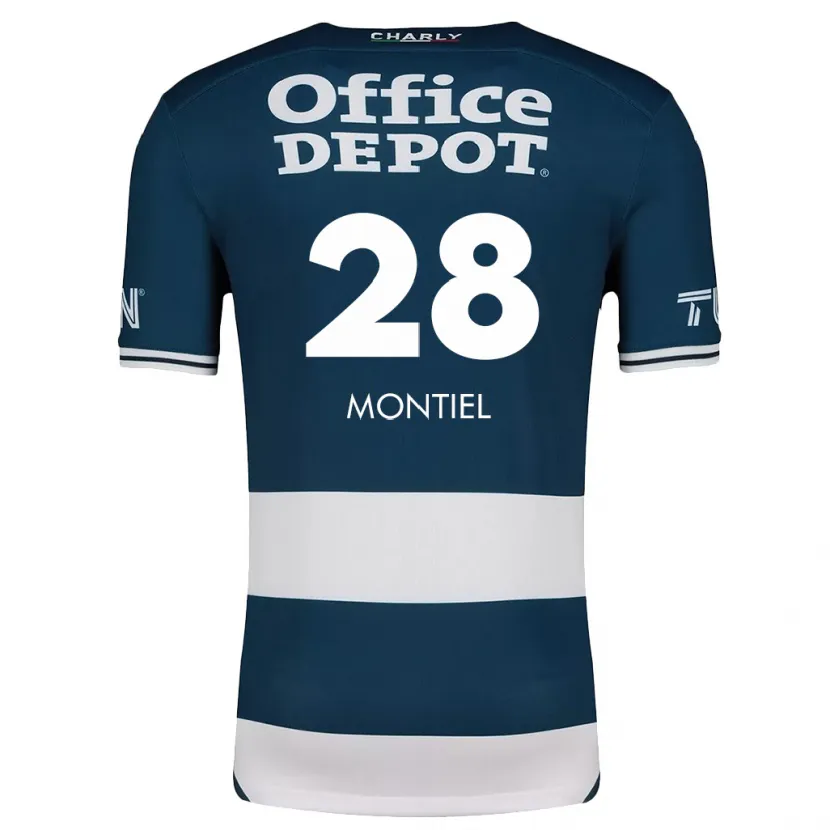 Danxen Dames Elías Montiel #28 Blauw Wit Thuisshirt Thuistenue 2024/25 T-Shirt