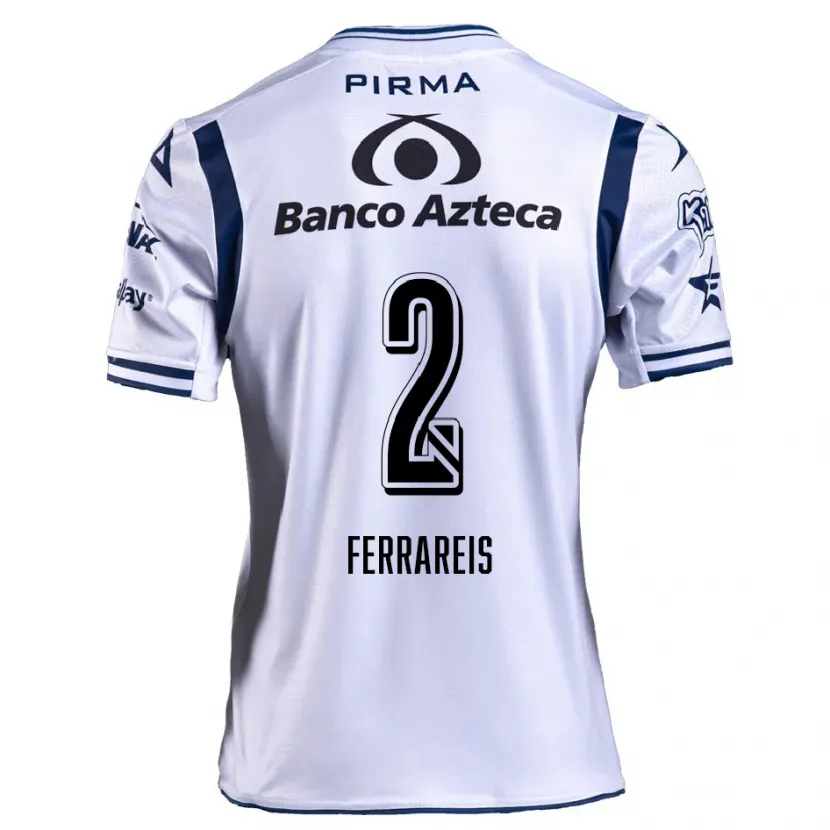 Danxen Dames Gustavo Ferrareis #2 Wit Marineblauw Thuisshirt Thuistenue 2024/25 T-Shirt