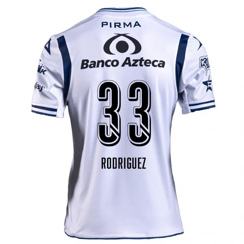 Danxen Dames Jorge Rodríguez #33 Wit Marineblauw Thuisshirt Thuistenue 2024/25 T-Shirt