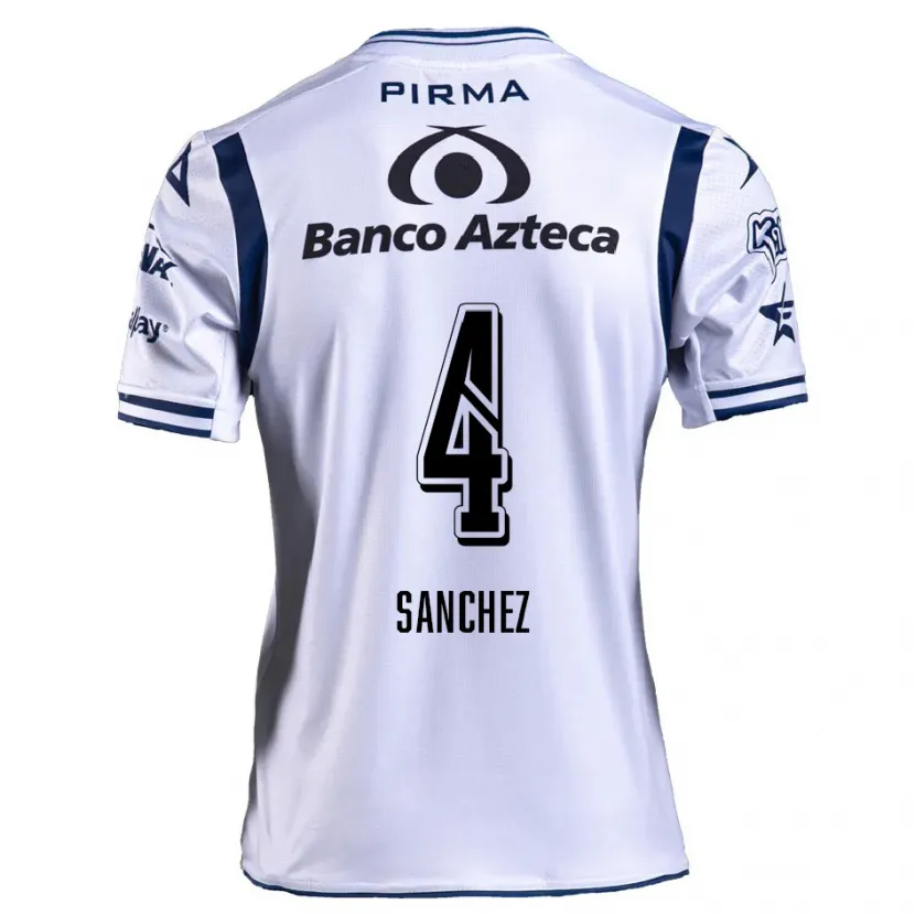 Danxen Dames Liliana Sánchez #4 Wit Marineblauw Thuisshirt Thuistenue 2024/25 T-Shirt