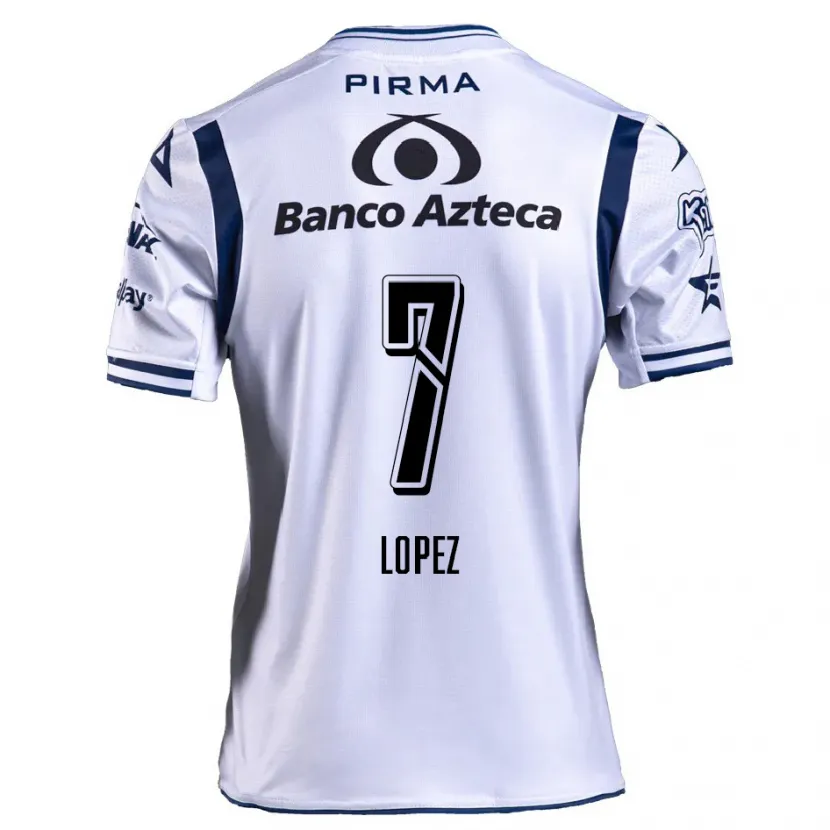 Danxen Dames Viridiana López #7 Wit Marineblauw Thuisshirt Thuistenue 2024/25 T-Shirt