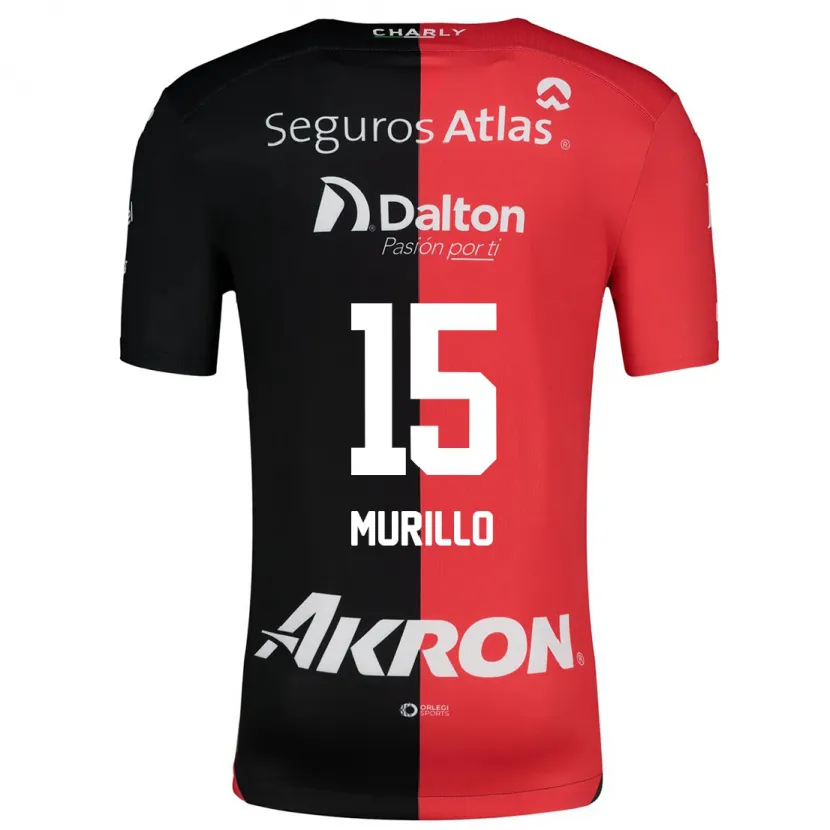 Danxen Dames Jhon Murillo #15 Rood Zwart Thuisshirt Thuistenue 2024/25 T-Shirt