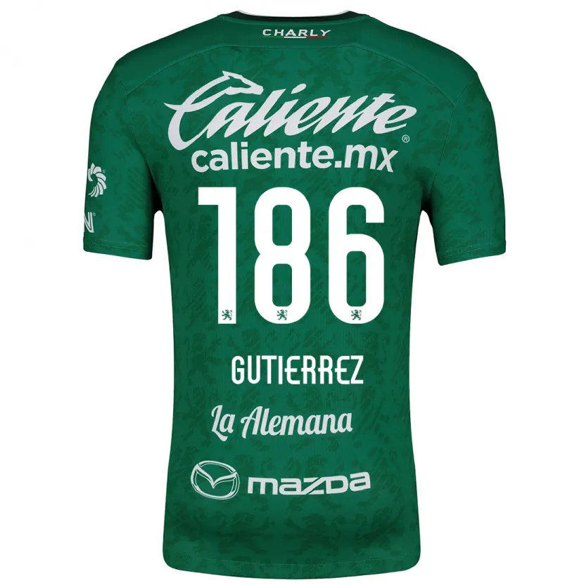 Danxen Dames Alan Gutiérrez #186 Groen Wit Thuisshirt Thuistenue 2024/25 T-Shirt