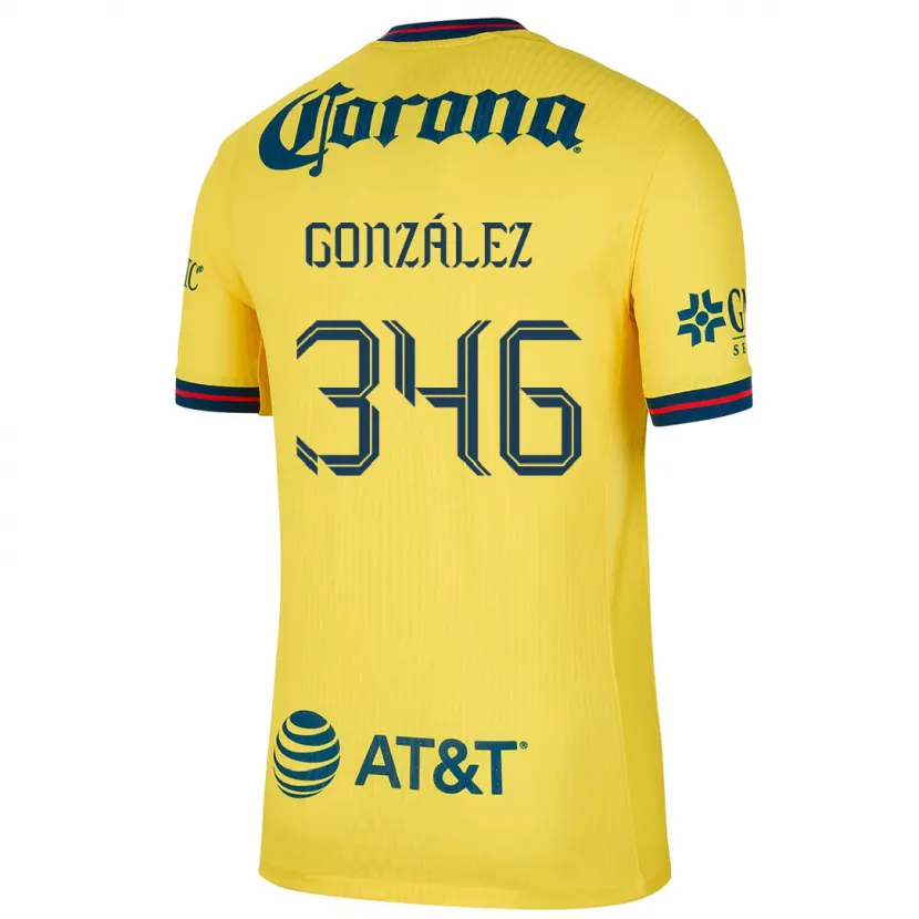 Danxen Dames Ricardo González #346 Geel Blauw Thuisshirt Thuistenue 2024/25 T-Shirt