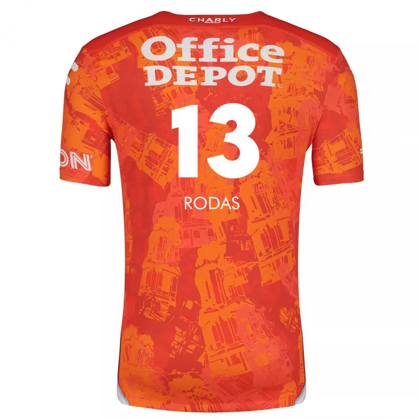 Danxen Dames Carlos Rodas #13 Oranje Wit Uitshirt Uittenue 2024/25 T-Shirt