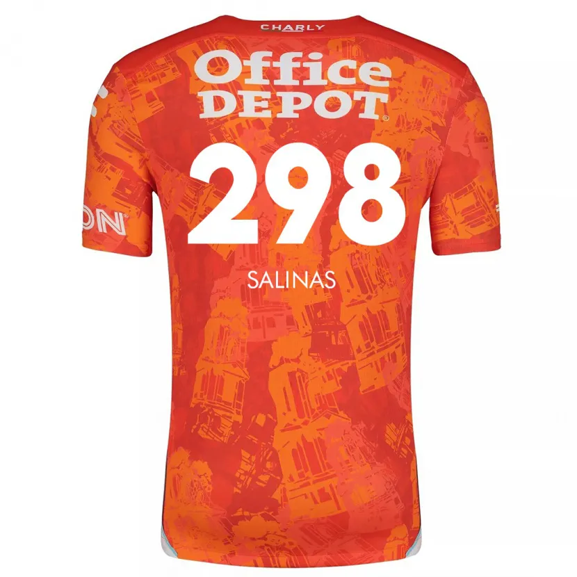 Danxen Dames Jesús Salinas #298 Oranje Wit Uitshirt Uittenue 2024/25 T-Shirt