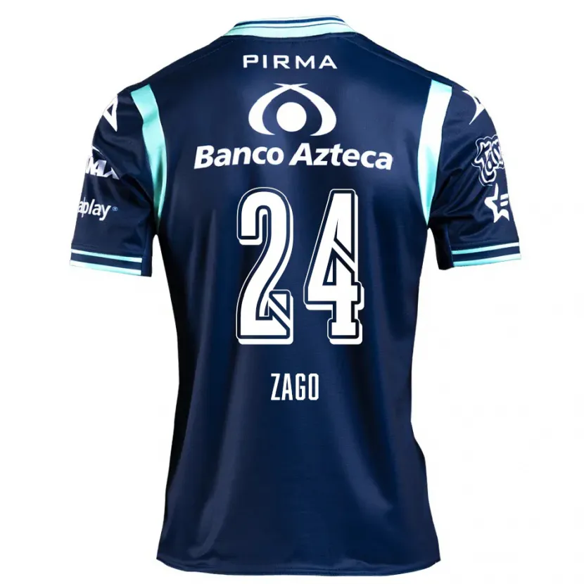 Danxen Dames Diego Zago #24 Marineblauw Uitshirt Uittenue 2024/25 T-Shirt