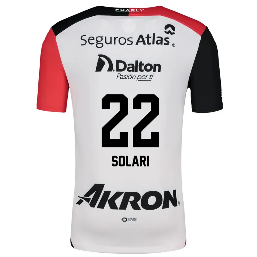 Danxen Dames Augusto Solari #22 Wit Rood Zwart Uitshirt Uittenue 2024/25 T-Shirt